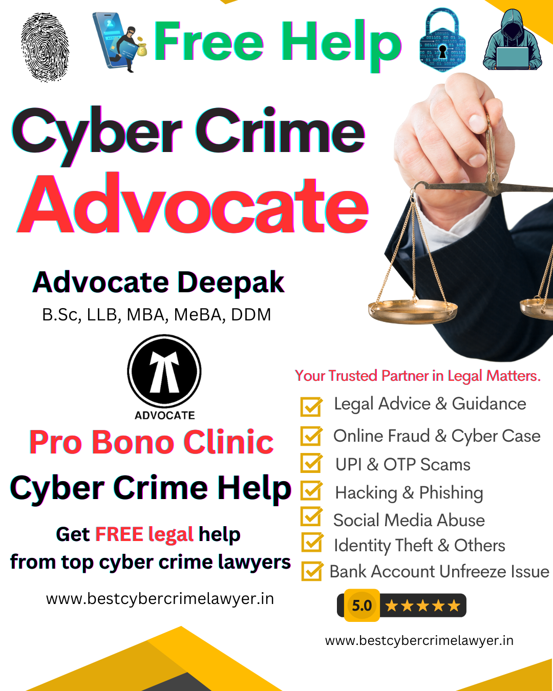 Read more about the article Expert Cyber Crime Lawyer in Noida | Advocate Deepak